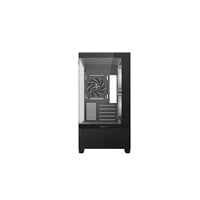DeepCool CG380 3F Micro-ATX Gaming Case Black Panoramic Tempered Glass Side Panel, Mesh Airflow Front, 3 Pre-Installed ARGB Fans, USB-C & USB-A Front I/O, Spacious SFF/mATX/ITX Build Support