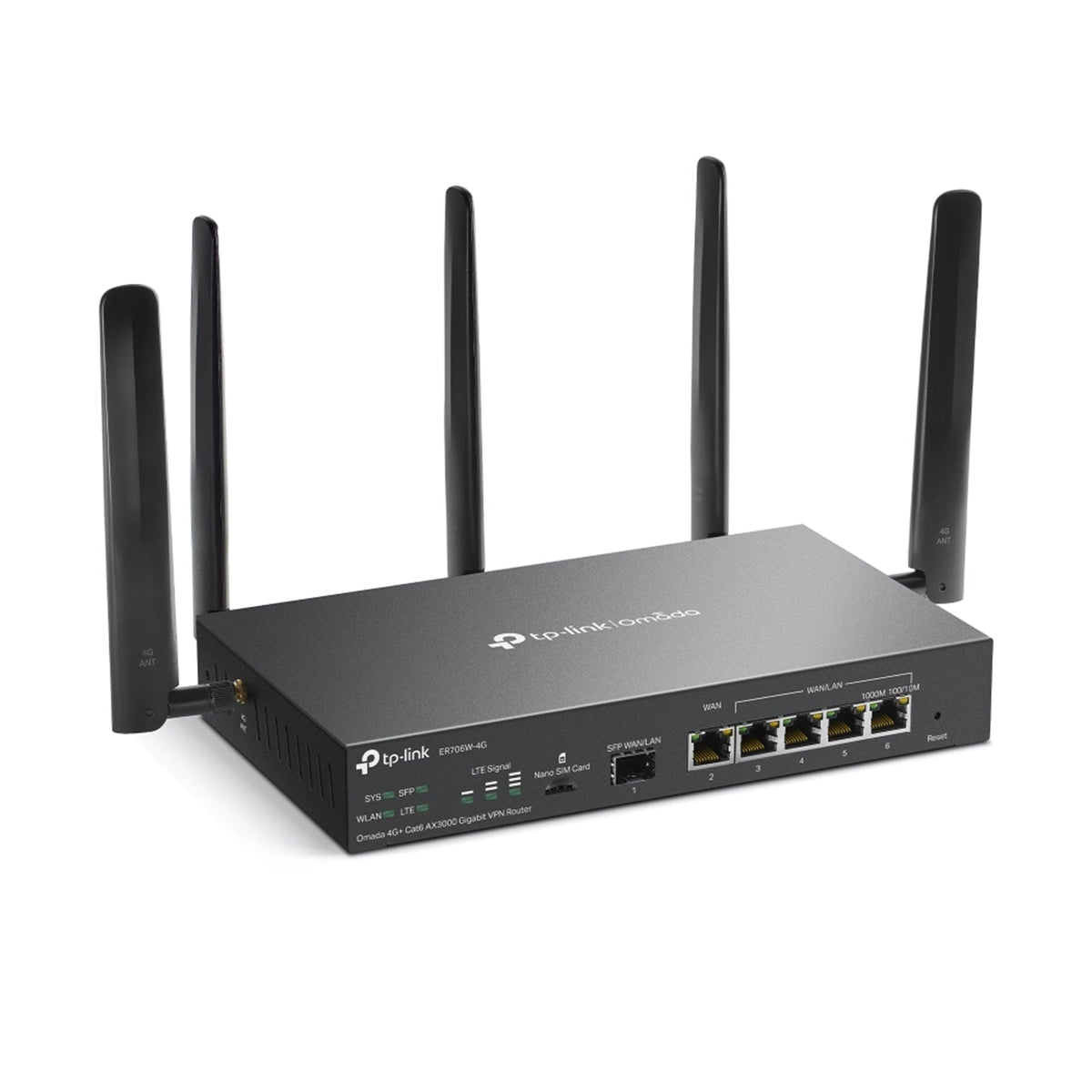TP-Link Omada ER706W-4G 4G+ Cat6 AX3000 Gigabit VPN Router