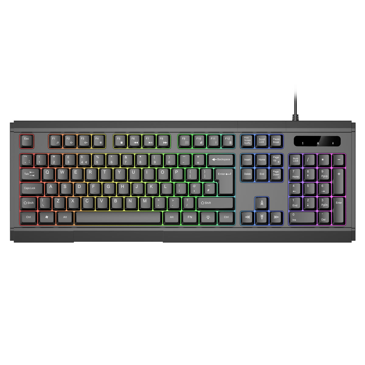VIDA GAMER BLK 4IN1 USB KB MS HS KIT keyboard Mouse included Gaming QWERTY UK English Black