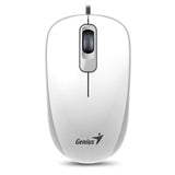 Genius DX-110 Wired USB Plug and Play Mouse, 1000 DPI Optical Tracking, 3 Button with Scroll Wheel, Ambidextrous Design with 1.5m Cable, White