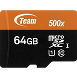 Team 64GB Micro SDXC UHS-1 Class 10 Flash Card with Adapter
