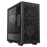 DeepCool MATREXX 40 3FS Case, Gaming, Black, Micro Tower, 1 x USB 3.0 / 1 x USB 2.0, Tempered Glass Side Window Panel, Mesh Front Panel for Optimized Airflow, Tri-Colour LED Fans, Micro ATX, Mini-ITX