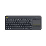 Logitech K400 Plus Wireless Touch TV Keyboard With Easy Media Control and Built-in Touchpad, HTPC Keyboard for PC-connected TV, Windows, Android, Chrome OS, Laptop, QWERTY UK English Layout, Black