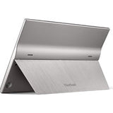 Viewsonic TD1655 16-Inch USB-C Multi-Touch, IPS Portable Monitor, 1920x1080, 60Hz, Mini HDMI, Speakers, 6.5ms, Metallic with Foldable Stand, Pivotable Display