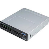 Akasa USB 3.0 Multi Card Reader, Supports CF/MS/SD/MicroSD UHS-II Cards, 3.5", Internal USB 3.0 Connector, Black, for PC