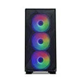 Tecware Forge M Omni Micro-ATX Case - Key-Lockable Tempered Glass, High-Airflow Mesh Front, 4 x 120mm Fans Pre-Installed, mATX/ITX Support, Black
