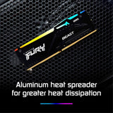Kingston FURY Beast KF560C30BBEAK2-64 64GB (2x 32GB) DIMM System Memory, 6000MHz, DDR5, CL30, Black, RGB, Intel XMP, AMD EXPO