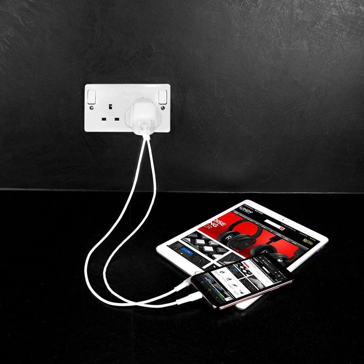 LINDY 73416 Power Adapter, USB, 24 pin USB-C, 20W, Fast Charge, Power Delivery 3.0, White