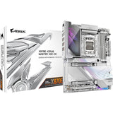 Gigabyte X870E AORUS MASTER X3D ICE AMD AM5 Socket Motherboard, ATX, 4x DDR5 Slots, 5x M.2 Sockets, Fitted I/O Shield, 10GbE LAN, Wi-Fi 7, 1x HDMI Port / 2x USB-C (USB4)