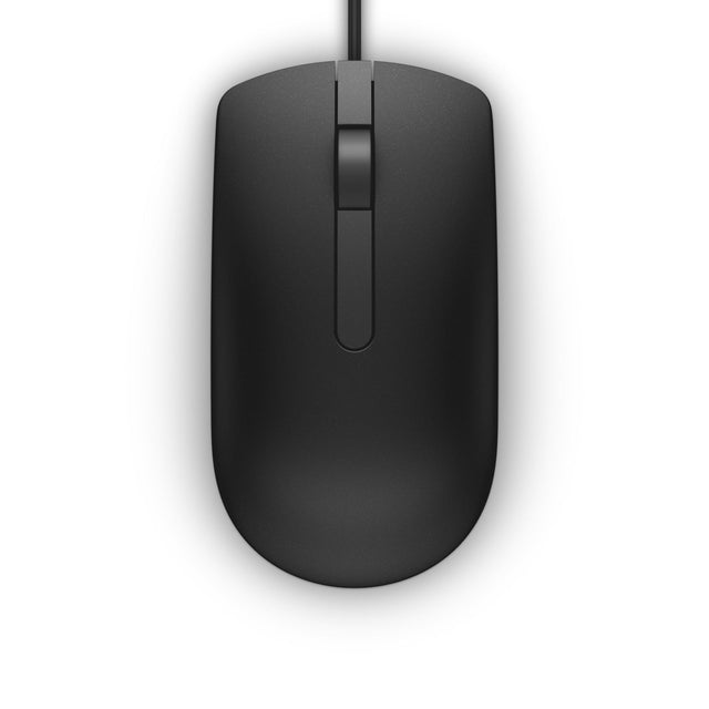Dell MS116 Wired USB Mouse, 2-Buttons, 1000dpi and Optical Tracking, Ambidextrous Design for PC, Mac and Laptop, Black